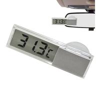 Car Clock Temperature, Electronic Dashboard Clock, 1,18 x 3,74 en Suction Cup Lcd Temperature Display, Compact and Accurate Design, Authentic Easy to Install for Truck or Motorcycle