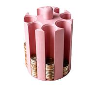 Car Coin Holder, Portable Change Organizer, 2.95×3.54 inches Cylindrical 3D Printed Large Capacity Auto Change Container with Spring-Loaded Slots, Universal Coin Sorter for Penny Dime Cup Holder