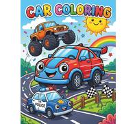 Car Coloring Book for Kids: 40 Fun and Easy Pages Featuring Race Cars, Trucks, Police Cars, and Road Adventures for Ages 4-8