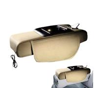 Car Console Organizer - Leather 35x19x7cm | Phone Slot Tissue Holder, Armrest Cushion Storage Organizer with Adhesive Strap | Ideal For Truck, RV, Sedan, Automotive Interior, Road Trip