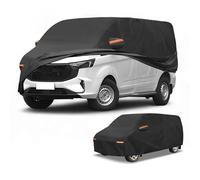 Car Cover Waterproof All Weather Sun Rain Protection Full Exterior for Ford Transit Black with Left Side Zippers Proteger la Pintura del Coche