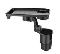 Car Cup Holder Expander Tray - Adjustable Auto Table for Drinks and Snacks | Rotating Base with Stable Grip & Compact Design for Burgers, Fries, Coffee, Soda and Everyday Driving Convenience