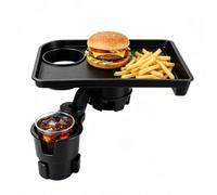 Car Cup Holder Expander Tray - Console Drink Table Organizer | Non Slip Automotive Accessory with Sturdy Build For Secure Bottle and Cup Storage | Çup Holder Tray For Sedan Camping and Long Trips Use