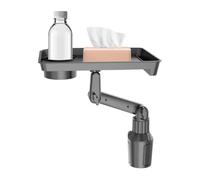Car Cup Holder, Food Tray Table, 14.17 Inches, Adjustable Snack Organizer, 360 Rotating Extender, Shockproof Detachable Design for Car, Truck, Road Trip, Driving, Lunch Break, Commuting