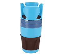 Car Cup Holder Organizer | ABS Material Fits Most Vehicles | Multifunction Interior Accessories for Phones/Drinks/Pens | Black, Coffee, Blue (Blue)
