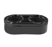 Car Cup Holder | PVC, Dashboard Mount | 1-to-2 Cup Holder, Insulated Storage Box | Black/Electroplated Black/Electroplated Blue For Drinks, Thermoses