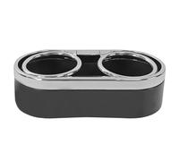 Car Cup Holder | PVC, Dashboard Mount | 1-to-2 Cup Holder, Insulated Storage Box | Black/Electroplated Black/Electroplated Blue For Drinks, Thermoses