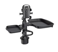 Car Cup Station Organizer - 4 In 1 Adjustable Drink Holder System, Travel Food Tray Table Accessory, 360 Degree Rotation Multifunction Vehicle Expander For Road Trip | Interior Comfort Storage