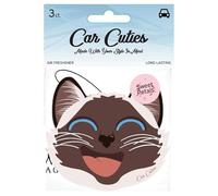 Car Cuties Ambientador de coche Cute Cat - Bonito diseño de gato, aroma de larga duración, parte de los ingresos beneficia a PAWS Chicago (pétalos dulces)
