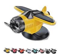 Car Dashboard Decor, Drifting Solar Rotating Airplane Ornaments, Car Dashboard Drifting Rotating Airplane Ornament, for Cars Interior Dashboards Accessories (Yellow)