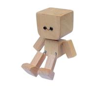 Car Dashboard Decorations, Shaking Wooden Man Figurine, 3.15x1.57 Inches Movable Joint Magnetic Accessories for Auto Interior, Van Truck Daily Commute, Work, Road Trip, Vacation, Camping, Beach