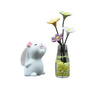 Car Dashboard Ornaments, Small Car Dashboard Decorations Bunny and Flowers, Car Interior Decorative Accessories for All Car
