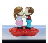 Car Dashboard Ornaments, Solar Powered Dashboard Accessories with Shaking Head Kiss Couple Figurines, Collectible Decoration, Ideal for Vehicle Interior, Auto Home Display