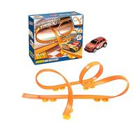 Car de Juguete de Pista Flexible - Tirar el Auto, Las Pistas Creativas Flexibles | Conjunto de Pista de Carreras Flexible de 360 Grados con característica de Brillo, emocionante Juguete de Carreras