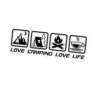 Car Decals Decor,LOVE CAMPING LOVE LIFE Stickers - Decorative Sticky Automobile Supplies, Decoration Decals for Minivans, Motorcycles, Sedan Cars