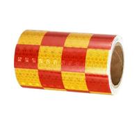 Car Decals | Self Adhesive Warning Decal | Red Yellow Safety Visibility Sticker | Automotive Caution Marking Accessory | Outdoor Reflective Label Designed Improve Night Awareness Vehicle Exterior