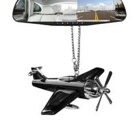 Car Decorative Pendant - 4.33 Inches ABS Material, Solar Airplane Helicopter Ornament, Rotating Model | Rearview Mirror Hanging Accessory for SUV Truck Interior Decoration