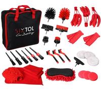 SIXTOL Car Detailing 33 Kit Limpieza Coche 33 Piezas | Cepillo Limpieza Coche para Interior y Exterior | Kit de Lavado de Auto con Cepillo para Taladro, Esponja Pulir Coche | En Bolsa de Almacenaje