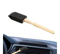 Car Detailing Brushes - Ergonomic Handheld Scrubber Tool, Durable Bristle Brush + Comfortable Grip Layer, Lightweight Portable Construction - For Automotive Fabric, Seats, Glass, Grout, Air Vents & Wi