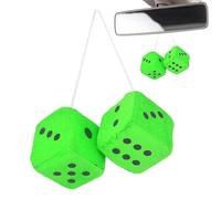 Car Dice - Velvet Foam 3x3in, Small Decorative Charm Soft Fuzzy Ornament, Multi-Colored 3D Cube Hanging Pendant | Rearview Mirror Plush Dice For Sedan Truck SUV Interior Decor and Vehicle Styling Use