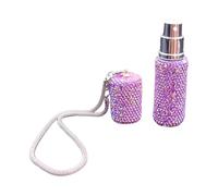 Car Diffuser Bottle, Rhinestone Air Freshener, Refillable Fragrance Decor, 5ml Glass Hanging Ornament Women Truck Suv Rv Sedan Home Office Travel Gift Interior Odor Eliminator Aroma Scent