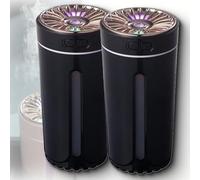 Car Diffuser Humidifier, Portable Silent USB Car Diffuser with LED Light & Essential Oil Diffuser, USB-Powered, for Cars, Travel, Office, Home, Bedroom (Black-USB,2pcs)