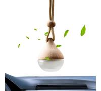 Car Diffuser - Long-Lasting Car Diffuser Air Freshener | Teardrop Shape Aromatherapy | 6ml Heat-Resistant Craft, Frosted Glass Bottle Pendant, Refillable Reusable, For Auto Vehicle Family Offices