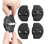 Car Door Latch Cover - 4X Door Lock Buckle Protector | TPE Black Silent Shock Pads, Vehicle Ventilation Guard, Stopper for Most Cars, Compact 5.2x7.1cm Size, 4 Piece Set