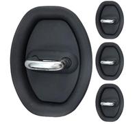 Car Door Lock Latch Cover - Carbon Fiber | 4-Piece Universal Protective Guard, Rust-Proof ABS Material With Adhesive Backing, Sl xterior Trim; Perfect For Sport Sedans, SUVs, And Car Lovers