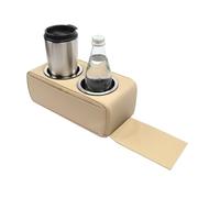 Car Drink Holder, Leather Interior Tray, Cup Holder with Sturdy Build, Organizer with Multiple Sections, Car Accessory, Support for Road Trip Truck RV Sedan Boat Cell Phone Snack Remote