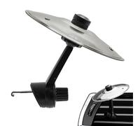 Car Drum Air Vent Clip, Mini Drum Crash Cymbals, Iron Musical Instrument Decor, Compact ClipOn Car Accessory, Fun Dashboard Ornament for Music Lovers, 14x13.5x3.5cm Gold Silver