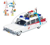 Car ECTO 1 Ambulancia de la película SOS Fantasmas 1/18 40 Cumpleaños ECTO1 ECTO-1 Viene con 4 Figuras articuladas Ray Stantz, Peter Venkman, Egon Spengler, Winston Zeddemore.