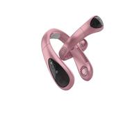 Car Electric Fan Ventilador de coche Yannice, colgante for el cuello, 5000 mAh, recargable por USB, silencioso, con pantalla digital LED, eléctrico, portátil, sin aspas, for verano Cool Down(Pink)