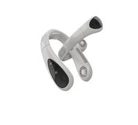 Car Electric Fan Ventilador de coche Yannice, colgante for el cuello, 5000 mAh, recargable por USB, silencioso, con pantalla digital LED, eléctrico, portátil, sin aspas, for verano Cool Down(White)