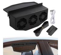 Car Exhaust Fan | 23x7x11.5cm Auto Ventilator Solar Powered,1200mAh Solar-Powered Vehicle Ventilation Effortless Power Access Fan USB Charging For RV Truck Sedan, Auto Air Purifier