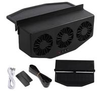 Car Exhaust Fan, Auto Ventilator Solar Powered, 1200mAh Vehicle Ventilation System, USB Charging Option for Flexible Use, Built-In Air Purifier for Fresh Circulation, Ideal for Vehicles
