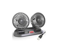 Car Fan USB 5V Double-head Adjustable 360 Car Electric Fan Silent 2-speed Multi-functional Temporary Parking Card Car Fan