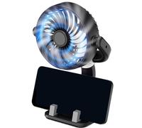 Car Fan USB Powered - 160° Rotation Personal Cooling Fan, High Velocity Air Circulator, Portable Desk Fn, Silent Brushless Motor, Secure Dashboard Mount, Multi-Speed Airflow | For Drivers