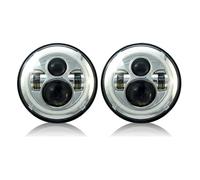 Car Faros 2 Faros LED Redondos De 7 Pulgadas para Land para Rover para Defender 90 Y 110 Faros Delanteros(Chrome 2pcs)