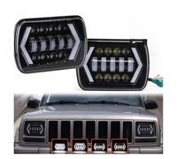 Car Faros 90W 7x6'' 5X7 para Chevy para Silverado 1985 1986 1987 Impermeable LED Blanco DRL Ámbar Señal De Giro Camiones H4 Faro Cuadrado Faro Principale Fari
