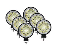 Car Faros Barra Luz LED para Jeep 96 W Foco De 12 V Y 24 V Luz Trabajo para Coche Camión Barco Tractor ATV Todoterreno 4 X 4 para Mini Faro LED Faro Principale Fari(6Pcs Round 66W)