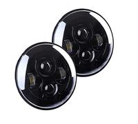 Car Faros Faro Delantero LED De 7 Pulgadas para Coche Faro DRL para Hummer H1 H2 2003 2004 2005 2006 2007 2008 2009 Accesorios 75 W Y 40 W Faro Principale Fari(Headlight 2pcs C)