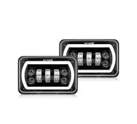 Car Faros Faro LED Cuadrado 4X6 Pulgadas Luz Conducción DRL LED Para Oldsmobile Para Calais Para Cutlass Para Ciera Para Salon Para Delta Camiones Todoterreno Luz 12 V Faro Principale Fari(2pc LED Hea