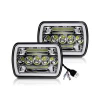 Car Faros Faro LED Cuadrado 5 X 7/7 X 6 Pulgadas Ámbar DRL Intermitentes para XJ YJ Coche Camión Motocicleta 12 V Faro Principale Fari(90W Headlight)
