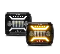 Car Faros Faro LED Cuadrado 7 X 6 '' Y 5 X 7 Pulgadas con Haz Alto-bajo para Jeep para Cherokee XJ para Wrangler YJ para Camión Todoterreno Motocicleta Faro LED Faro Principale Fari(B Type 2pcs)
