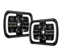 Car Faros Faro LED Cuadrado De 7 X 6 Pulgadas Y 5 X 7 Pulgadas Con Haz Alto/bajo Para GMC K3500, K2500, Suburban K1500 (1997-2000), Para Camión Todoterreno Y Motocicleta. Faro Principale Fari(2pcs Bla