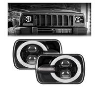 Car Faros Faro LED Rectangular 5 X 7 X 7 X 6 Pulgadas para Jeep para Wrangler YJ para Cherokee Y XJ con Iluminación DRL Alta/Baja Faro Principale Fari