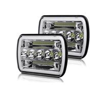 Car Faros Faros LED 7x6 5x7 para Savana 3500 2500 1500 1998-2012 MJH6054 Luces LED Selladas con Luz Alta Y Intermitente Ámbar Faro Principale Fari(2 PCS 1003Z)