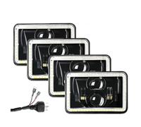 Car Faros Faros LED HL De 12V 4 X 6 Pulgadas 90 W Luces Altas Y Bajas con DRL Blanco Ámbar 6000K para Conversión Vehículos Camiones Y Todoterrenos Faro Principale Fari