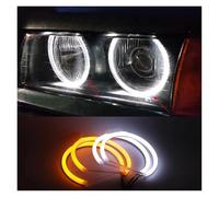 Car Faros Kit Faros Delanteros Algodón con Halo Ángel Y Ojos Demonio para Serie 3 E30 E36 para M3 333i 325i 323i 316i 318i 325td (1982-2000) Faro Principale Fari(30 White and Yellow)
